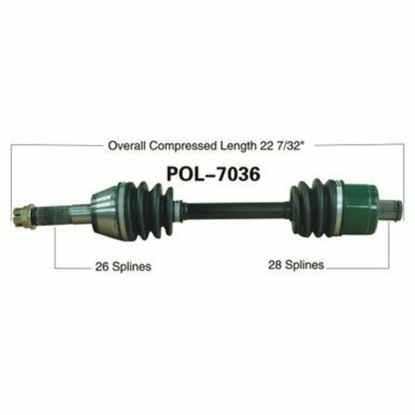 Wide Open OE Replacement CV Axle for POL REAR SPORTSMAN 500/800 EFI POL-7036